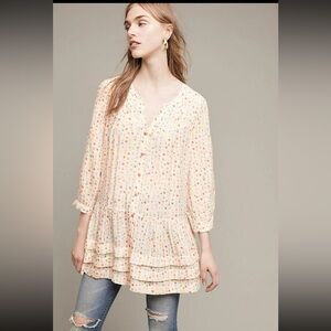 Anthropologie Paccia Buttondown Tunic, by Maeve - Neutral motif, size M